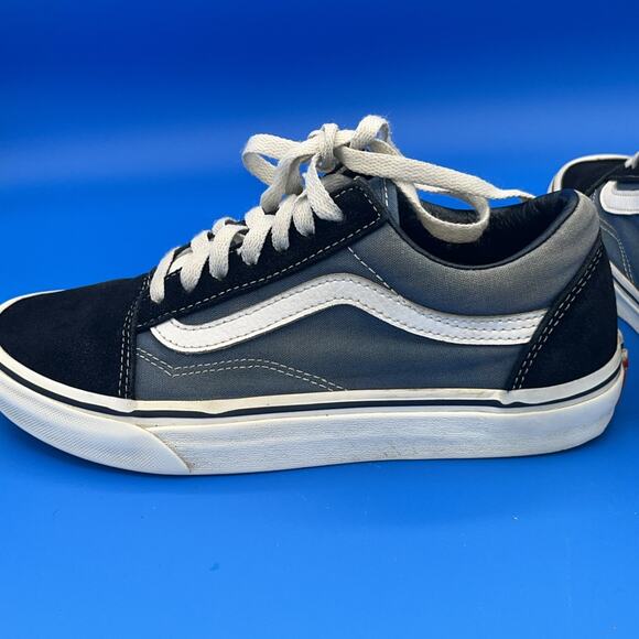 Vans Black Suede Blue Mens 6 Off The Wall Sneakers Womens 7.5 E Skater Walking - Picture 10 of 13